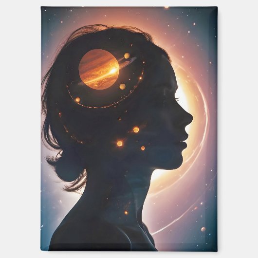 宇宙二重露出宇宙インフィニティユニバースアート マグネット (正面)