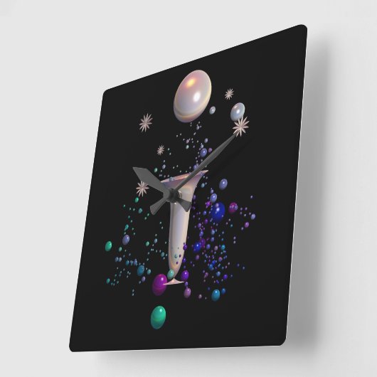 宇宙交響曲 スクエア壁時計 (傾斜)