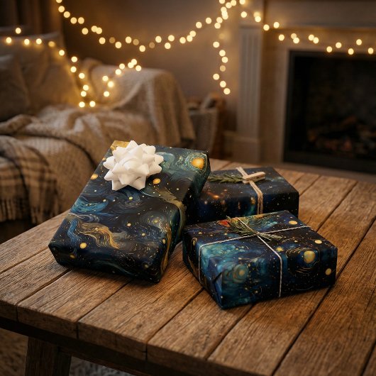 宇宙交響楽団の天体ミュージカル形状デザイン ラッピングペーパーシート