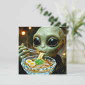 宇宙人がラーメンを食べる面白いデザイン (スタンド正面)