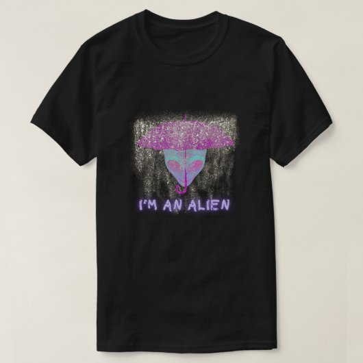 "宇宙人です" Tシャツ - 雨の中へ (デザイン正面)
