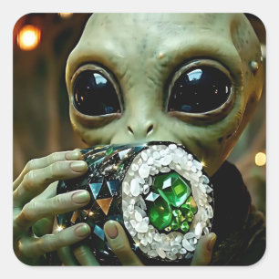 宇宙人とクリスタル寿司 スクエアシール