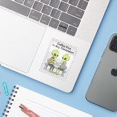 宇宙人とコーヒーのユーモア シール (ノートパソコンとiPhone)