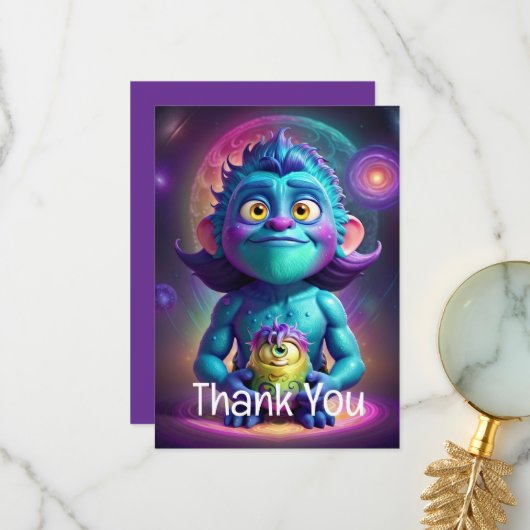 宇宙人と友達 サンキューカード (正面/裏面インサイチュ)