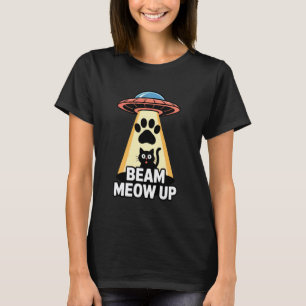 宇宙人に猫をさらって UFO 面白い エイリアン ネコ Tシャツ