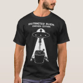 宇宙人に誘拐されるニワトリ エディション 宇宙人おもしろTシャツ フライドチキン Tシャツ (正面)