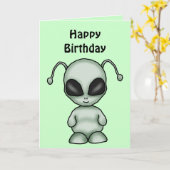 宇宙人のバースデー・カード カード (黄色い花)