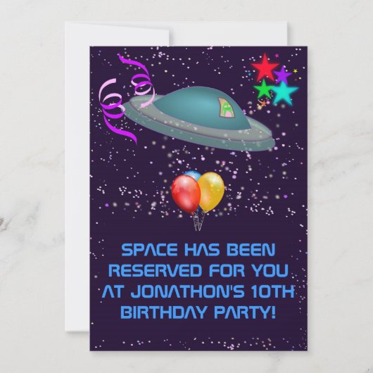宇宙人の子供の誕生日パーティー 招待状 (正面)