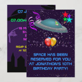 宇宙人の子供の誕生日パーティー 招待状 (正面/裏面)