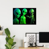 宇宙人の家族のウォールデコレーション ポスター (ホームオフィス)