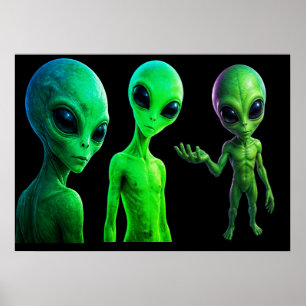 宇宙人の家族のウォールデコレーション ポスター