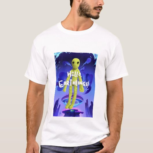 宇宙人の柄のTシャツ Tシャツ (正面)