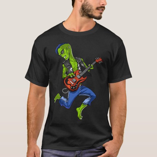 宇宙人ギター演奏 Tシャツ (正面)