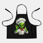宇宙人シェフの可愛いデザイン エプロン (正面)