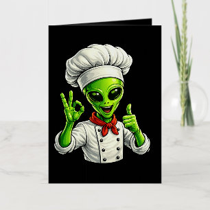 宇宙人シェフの可愛いデザイン 宇宙料理人 箔シーズンカード