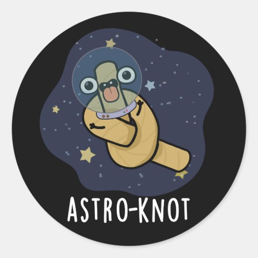 宇宙人ノット おもしろ宇宙飛行士 ダーク背景 ラウンドシール (正面)