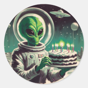 宇宙人バースデーケーキUFO ラウンドシール