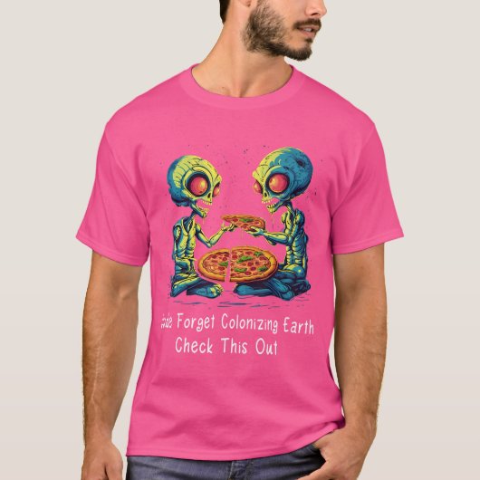 宇宙人+ピザ+UFO Tシャツ (正面)