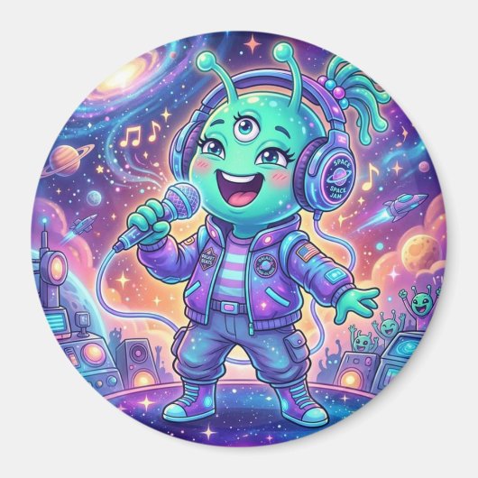 宇宙人 楽しい マグネット (正面)