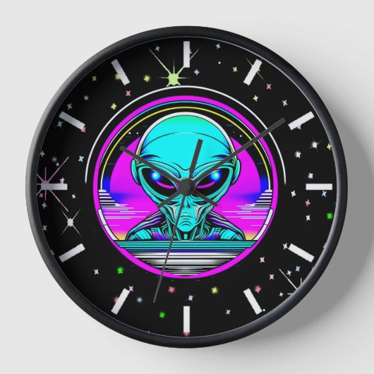 宇宙人UFO操縦 壁時計 (正面)