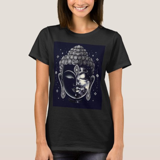 宇宙仏心 - ゼン・ネビュラ悟りスピリチュアル Tシャツ (正面)
