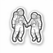 宇宙仲間 – 手を握る宇宙飛行士 シール (正面)