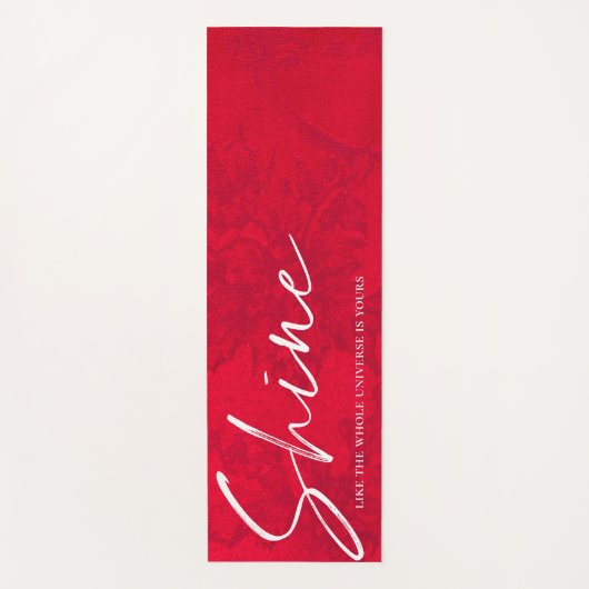 宇宙全体のように輝くあなたの引用文赤 ヨガマット (正面)