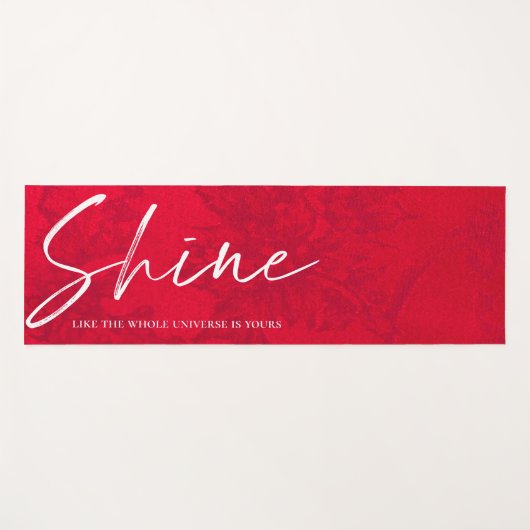 宇宙全体のように輝くあなたの引用文赤 ヨガマット (正面(横))