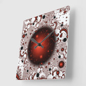 宇宙冒険ファンタジーフラクタルアート スクエア壁時計 (傾斜)