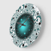 宇宙冒険フラクタルアート ラージ壁時計 (傾斜)