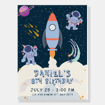 宇宙冒険誕生日とロケットおよび宇宙飛行士