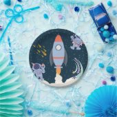 宇宙冒険誕生日とロケットおよび宇宙飛行士 ペーパープレート (パーティー)