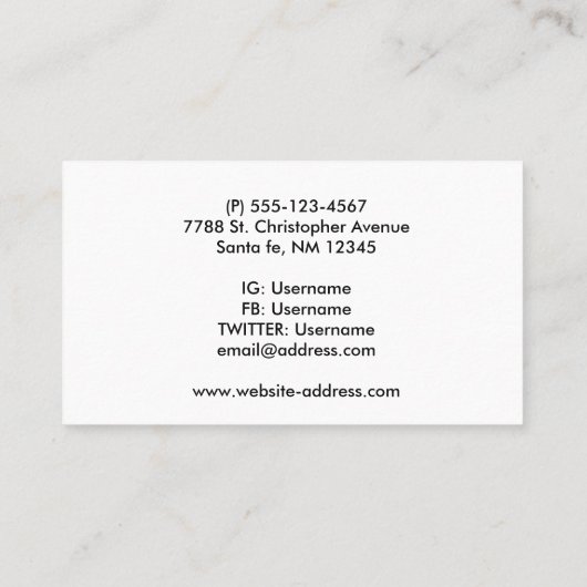 宇宙写真 名刺 (裏面)