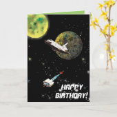 宇宙出荷誕生日カード カード (黄色い花)