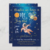 宇宙初のまわりに回の太陽宇宙飛行士の惑星 招待状 (正面/裏面)