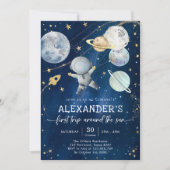 宇宙初の一周記念日 誕生日おめでとう 招待状 (正面)