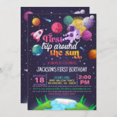 宇宙初の世界旅行(女の子) 招待状 (正面/裏面)