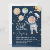 宇宙初の太陽一周 1歳誕生日 招待状 (正面)