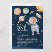 宇宙初の太陽一周 1歳誕生日 招待状 (正面/裏面)
