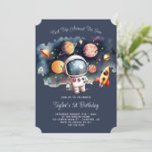 宇宙初!太陽一周記念1歳の誕生日 招待状 (スタンド正面)