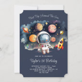宇宙初!太陽一周記念1歳の誕生日 招待状 (正面)