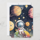 宇宙初!太陽一周記念1歳の誕生日 招待状 (裏面)