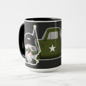 宇宙力格言と軍隊トラック マグカップ (正面左)