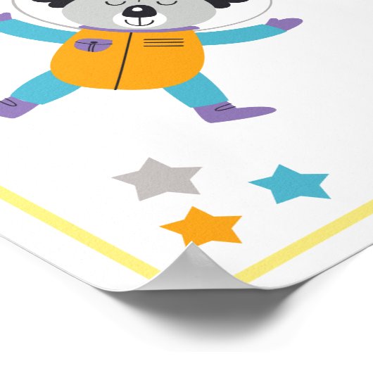 宇宙動物アートプリント コアラ ポスター (角)