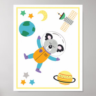 宇宙動物アートプリント コアラ ポスター