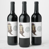 宇宙動物オッター宇宙飛行士プンオッタースパ ワインラベル (ボトル)