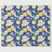 宇宙動物包装紙 ラッピングペーパー (フラット)