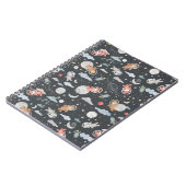 宇宙動物 – ダークスチールブルーのテクスチャ ノートブック (左側)