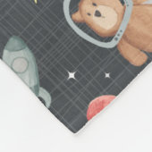 宇宙動物 – ダークスチールブルーのテクスチャ フリースブランケット (角)