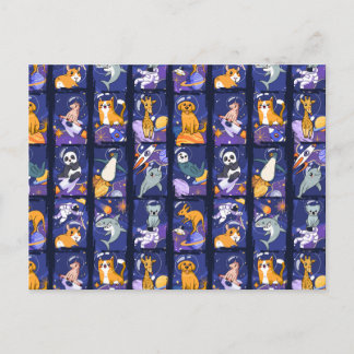 宇宙動物，宇宙の動物，宇宙飛行士の動物 ポストカード